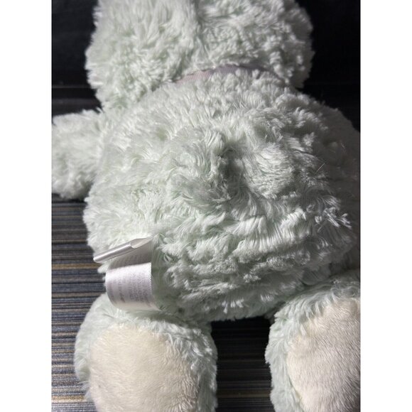 Animal Adventure Mint Green White Teddy Bear Plush 11 Inch Shaggy Green Bow 2017 - Picture 8 of 10